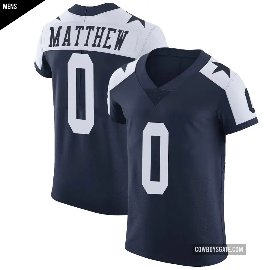 Men's Dallas Cowboys ＃0 Christian Matthew Navy Elite Alternate Vapor Untouchable Jersey