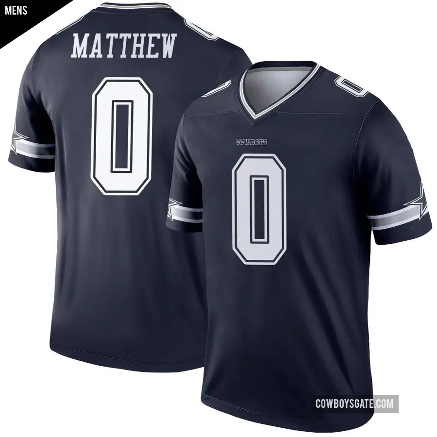 Men's Dallas Cowboys ＃0 Christian Matthew Navy Legend Jersey