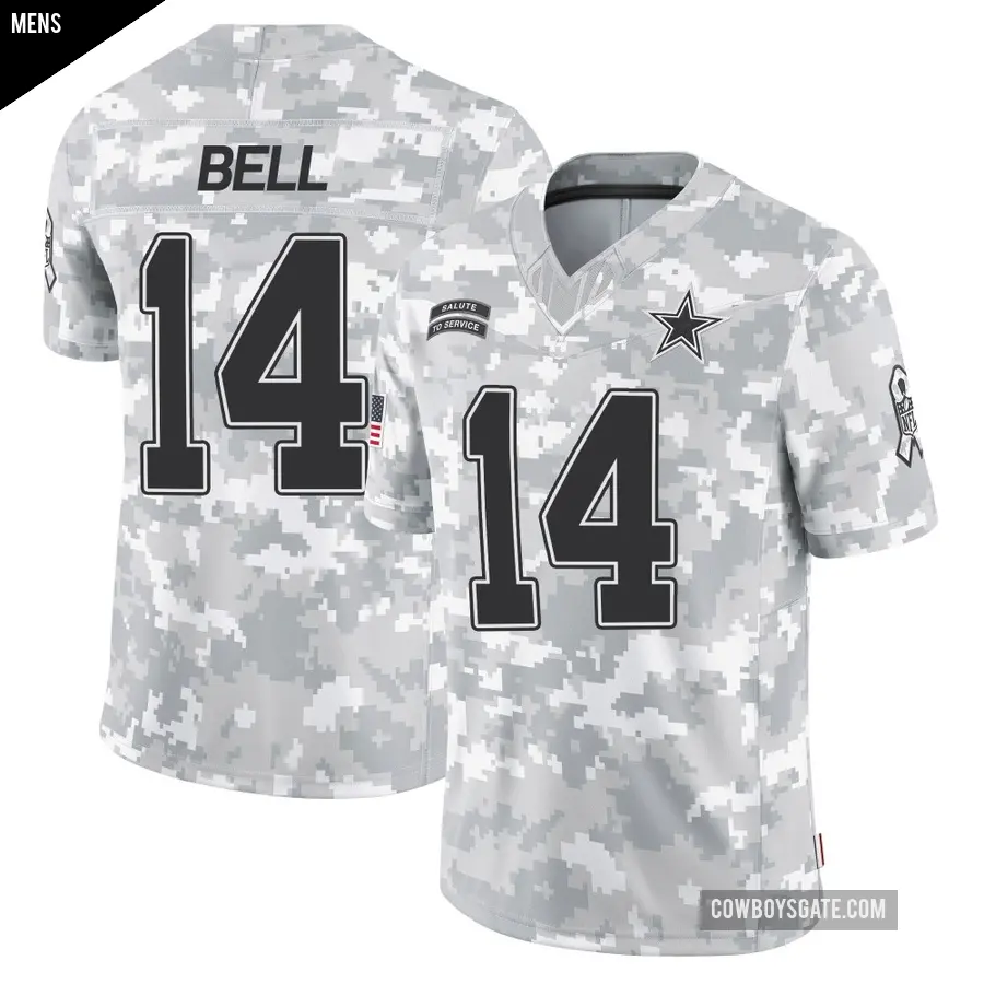 Men's Dallas Cowboys ＃14 Markquese Bell Arctic Camo Limited 2024 Salute to Service Jersey