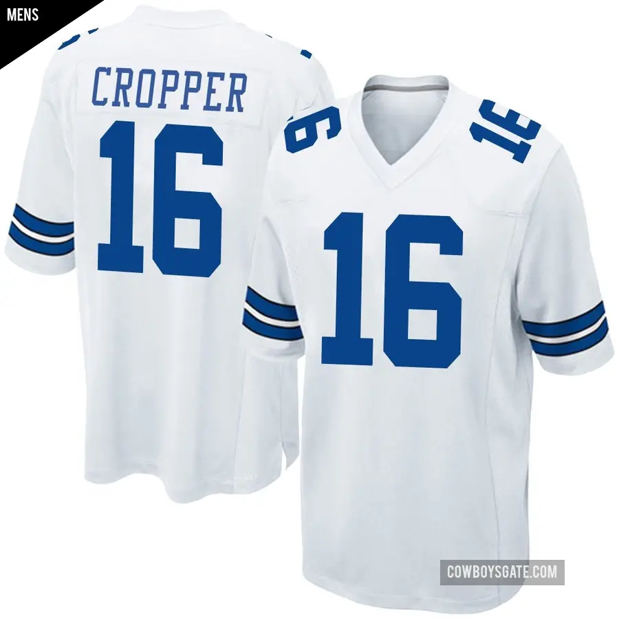 Men's Dallas Cowboys ＃16 Jalen Cropper White Game Jersey
