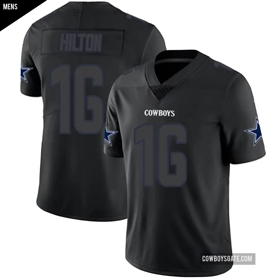Men's Dallas Cowboys ＃16 T.Y. Hilton Black Impact Limited Jersey