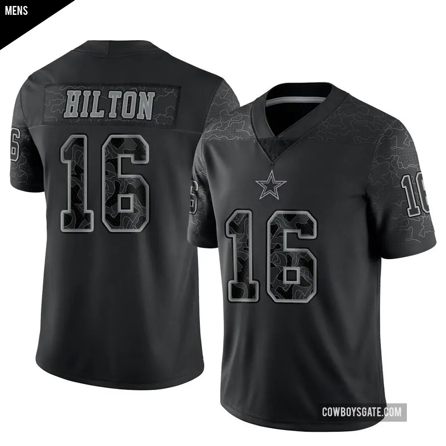 Men's Dallas Cowboys ＃16 T.Y. Hilton Black Limited Reflective Jersey