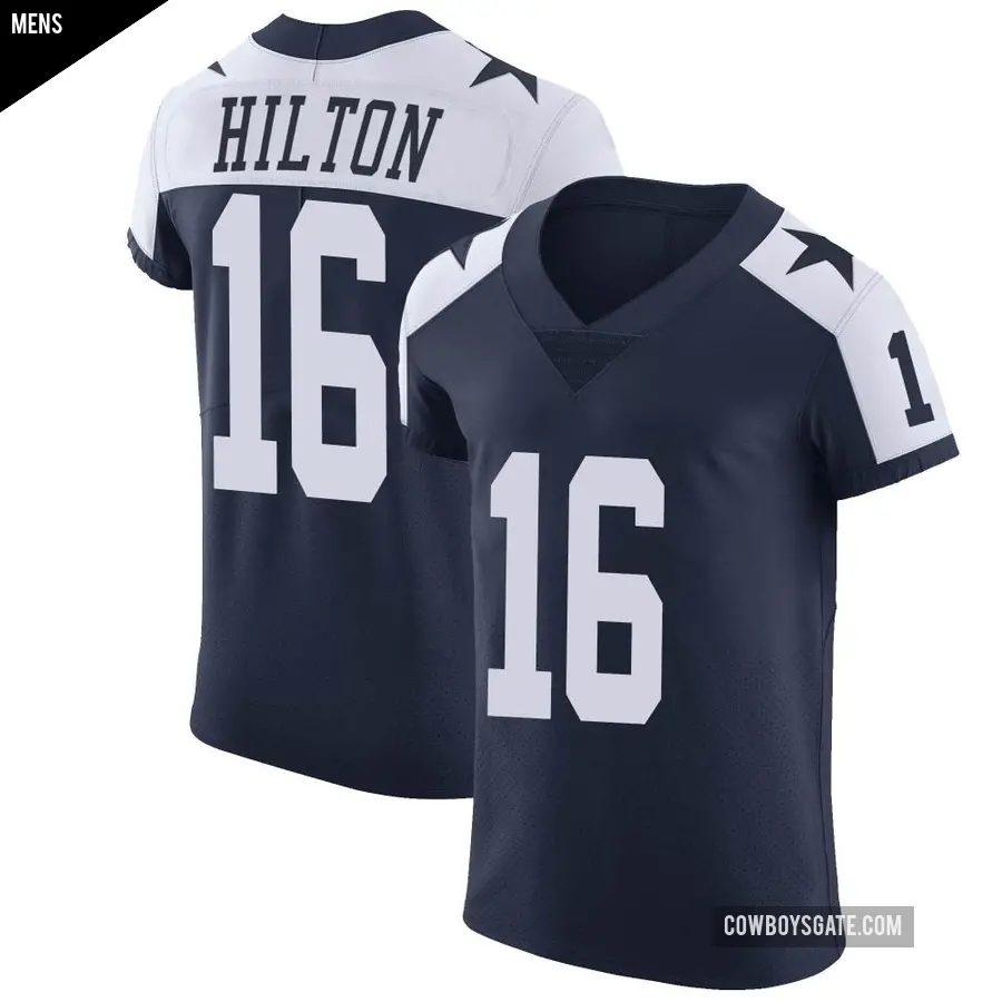 Men's Dallas Cowboys ＃16 T.Y. Hilton Navy Elite Alternate Vapor Untouchable Jersey