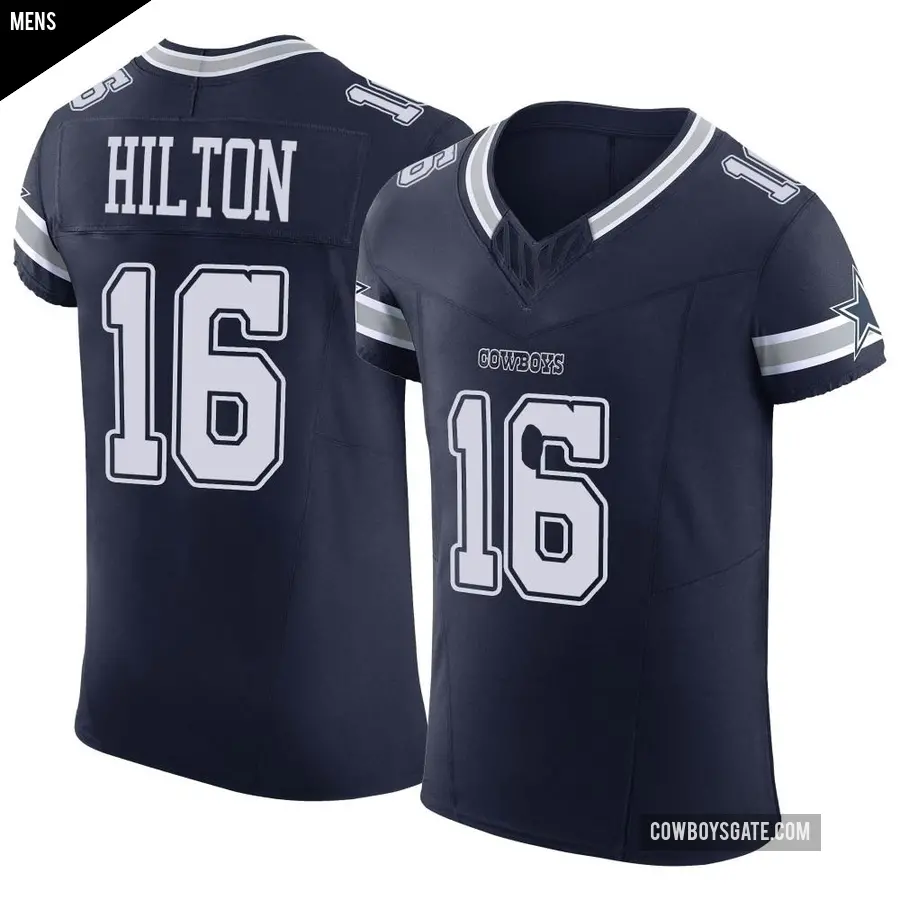 Men's Dallas Cowboys ＃16 T.Y. Hilton Navy Elite Vapor F.U.S.E. Jersey