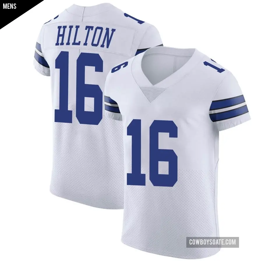 Men's Dallas Cowboys ＃16 T.Y. Hilton White Elite Vapor Untouchable Jersey