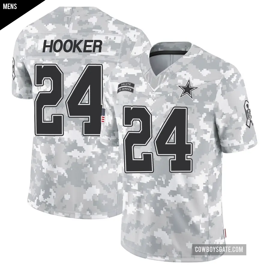 Men's Dallas Cowboys ＃24 Malik Hooker Arctic Camo Limited 2024 Salute to Service Jersey