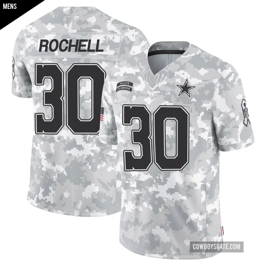 Men's Dallas Cowboys ＃30 Robert Rochell Arctic Camo Limited 2024 Salute to Service Jersey