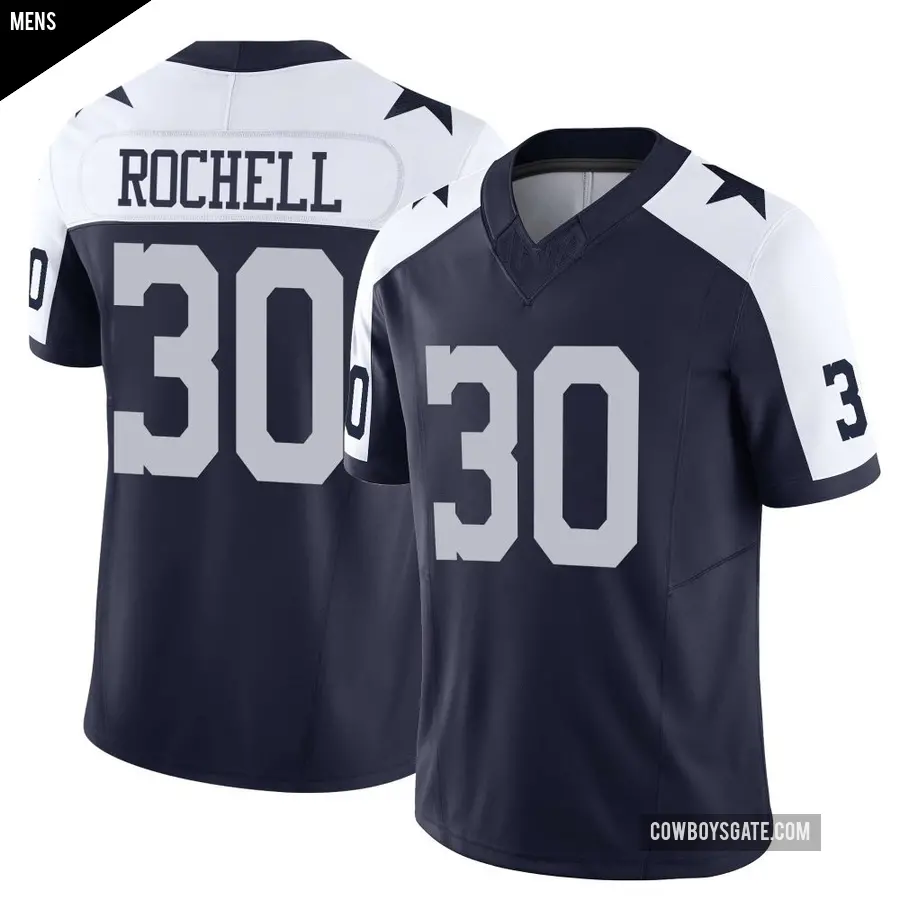 Men's Dallas Cowboys ＃30 Robert Rochell Navy Limited Alternate Vapor F.U.S.E. Jersey
