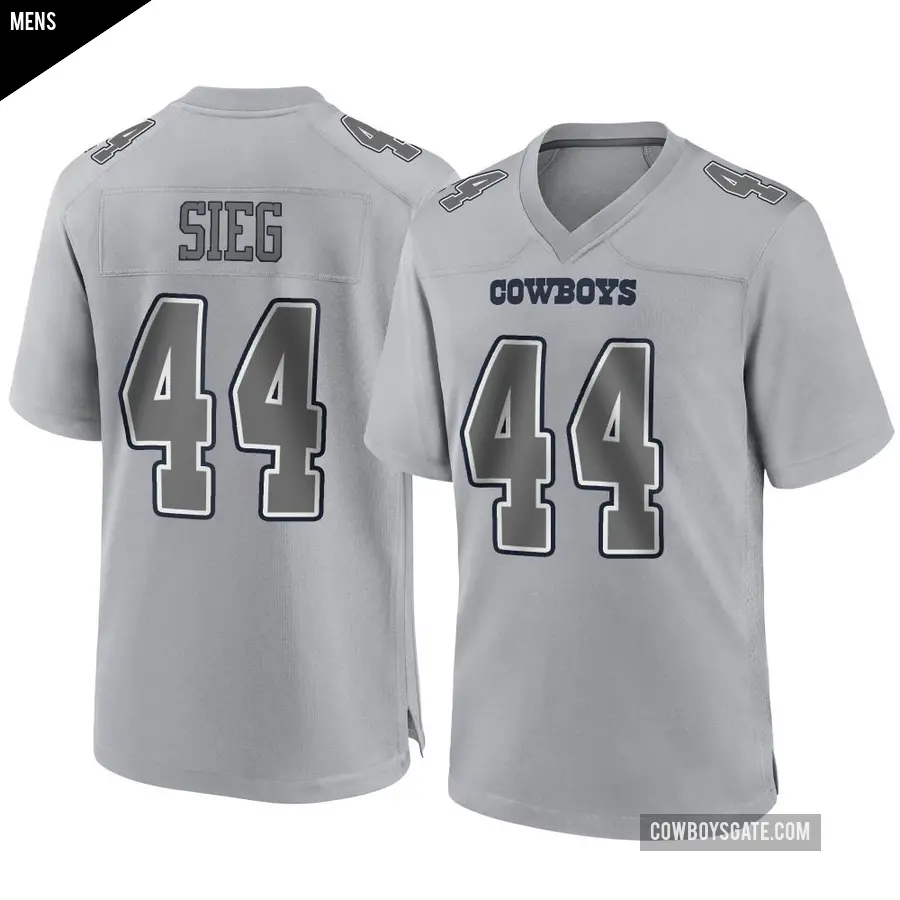 Men's Dallas Cowboys ＃44 Trent Sieg Gray Game Atmosphere Fashion Jersey