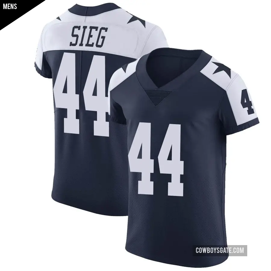 Men's Dallas Cowboys ＃44 Trent Sieg Navy Elite Alternate Vapor Untouchable Jersey