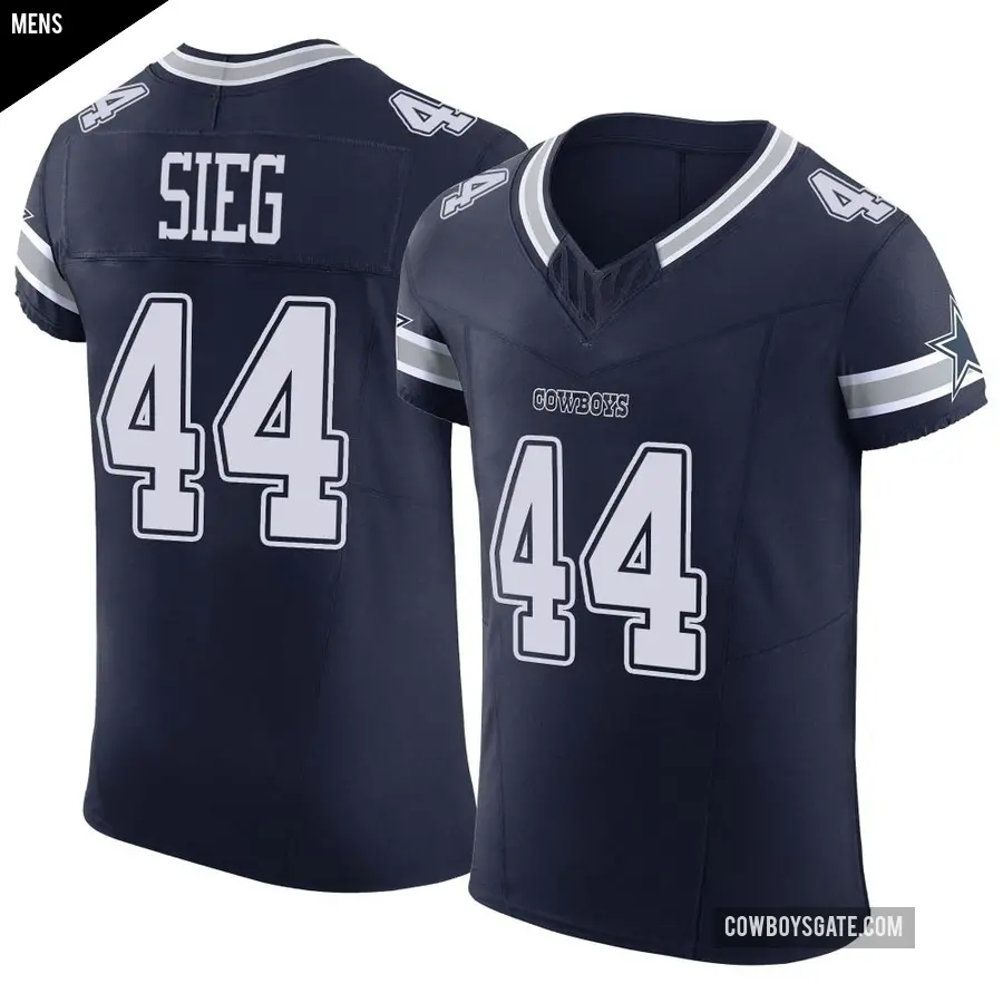 Men's Dallas Cowboys ＃44 Trent Sieg Navy Elite Vapor F.U.S.E. Jersey