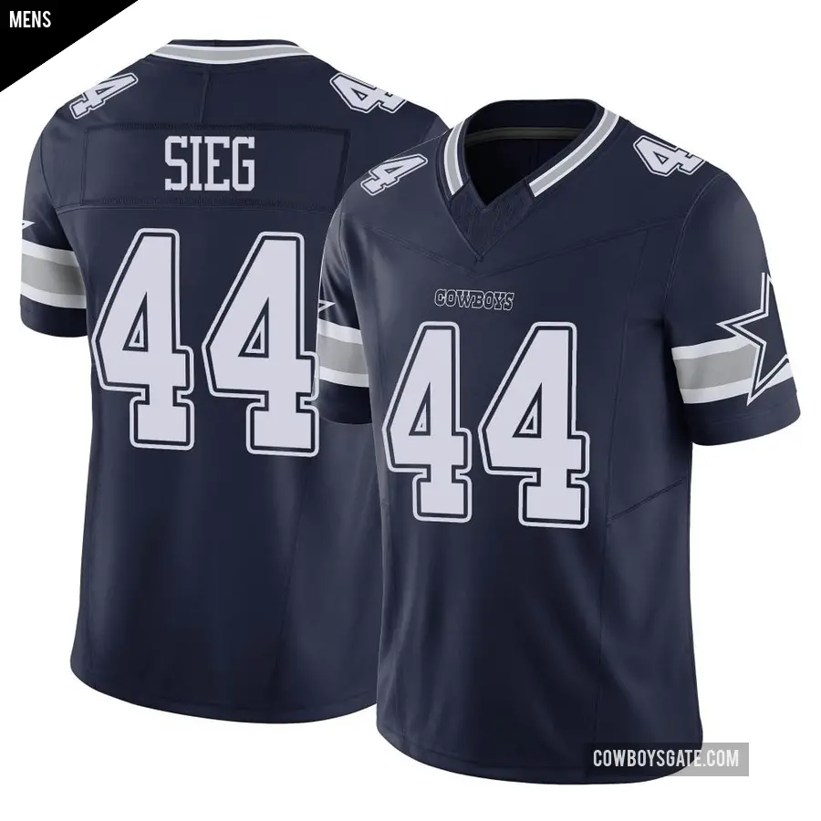 Men's Dallas Cowboys ＃44 Trent Sieg Navy Limited Vapor F.U.S.E. Jersey