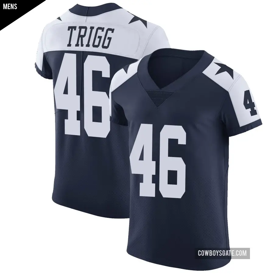 Men's Dallas Cowboys ＃46 Michael Trigg Navy Elite Alternate Vapor Untouchable Jersey