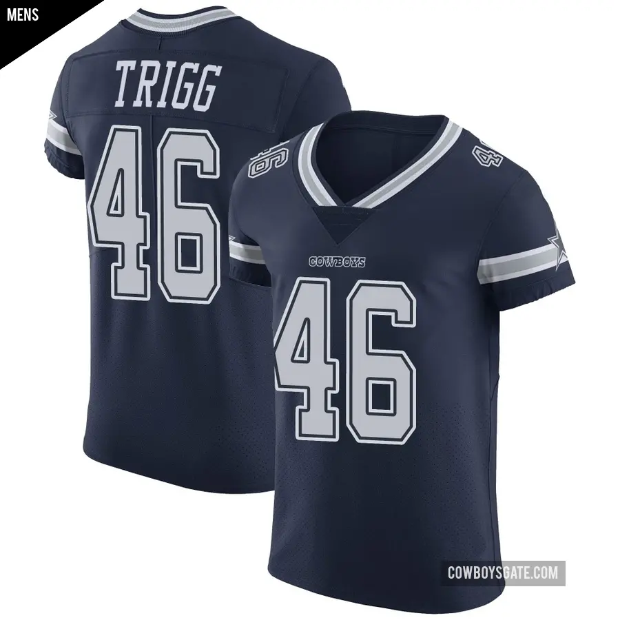 Men's Dallas Cowboys ＃46 Michael Trigg Navy Elite Team Color Vapor Untouchable Jersey
