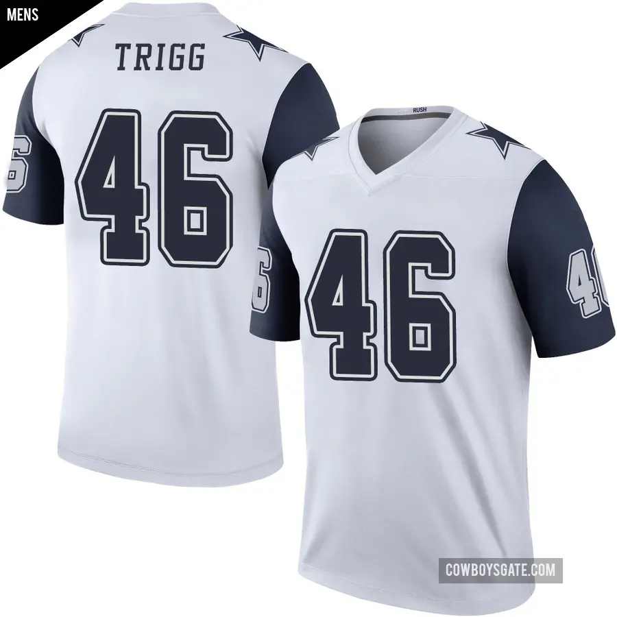Men's Dallas Cowboys ＃46 Michael Trigg White Legend Color Rush Jersey