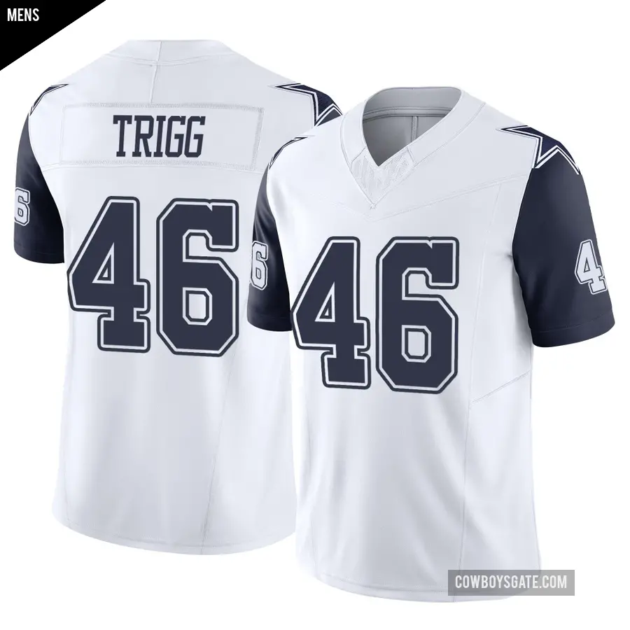 Men's Dallas Cowboys ＃46 Michael Trigg White Limited 2nd Alternate Vapor F.U.S.E. Jersey