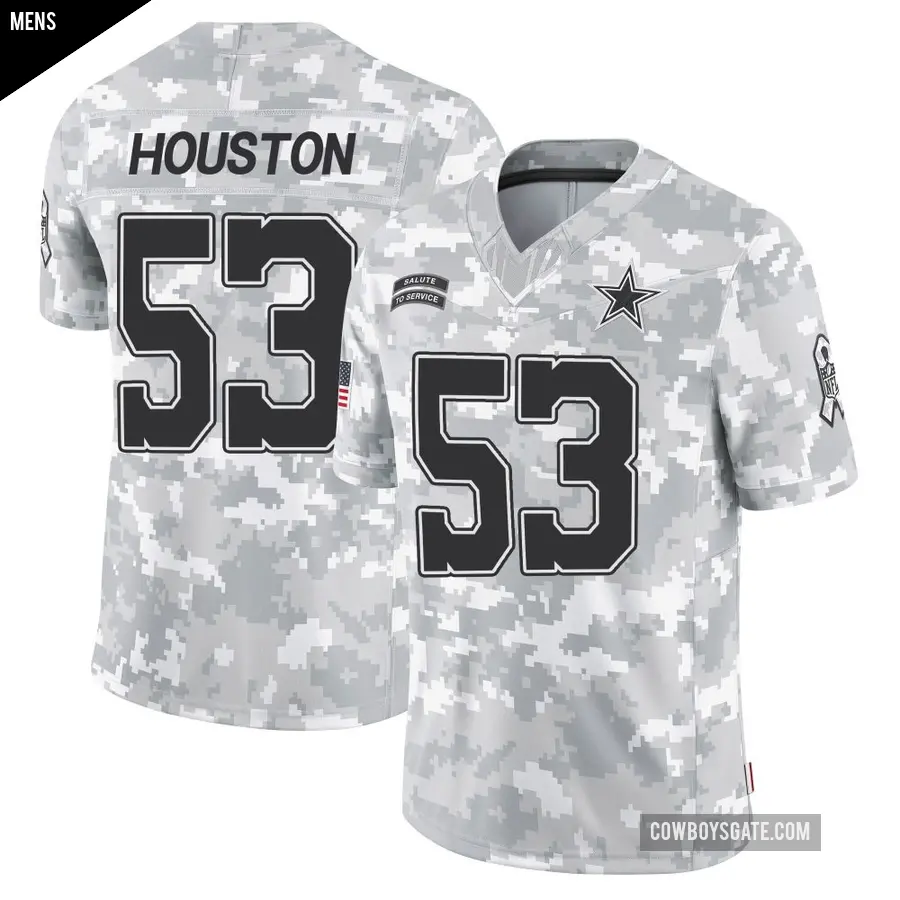 Men's Dallas Cowboys ＃53 James Houston Arctic Camo Limited 2024 Salute to Service Jersey