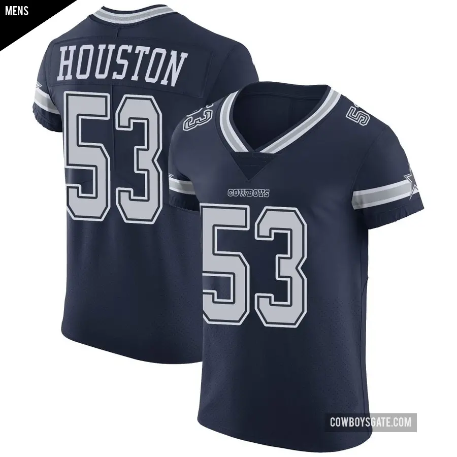Men's Dallas Cowboys ＃53 James Houston Navy Elite Team Color Vapor Untouchable Jersey
