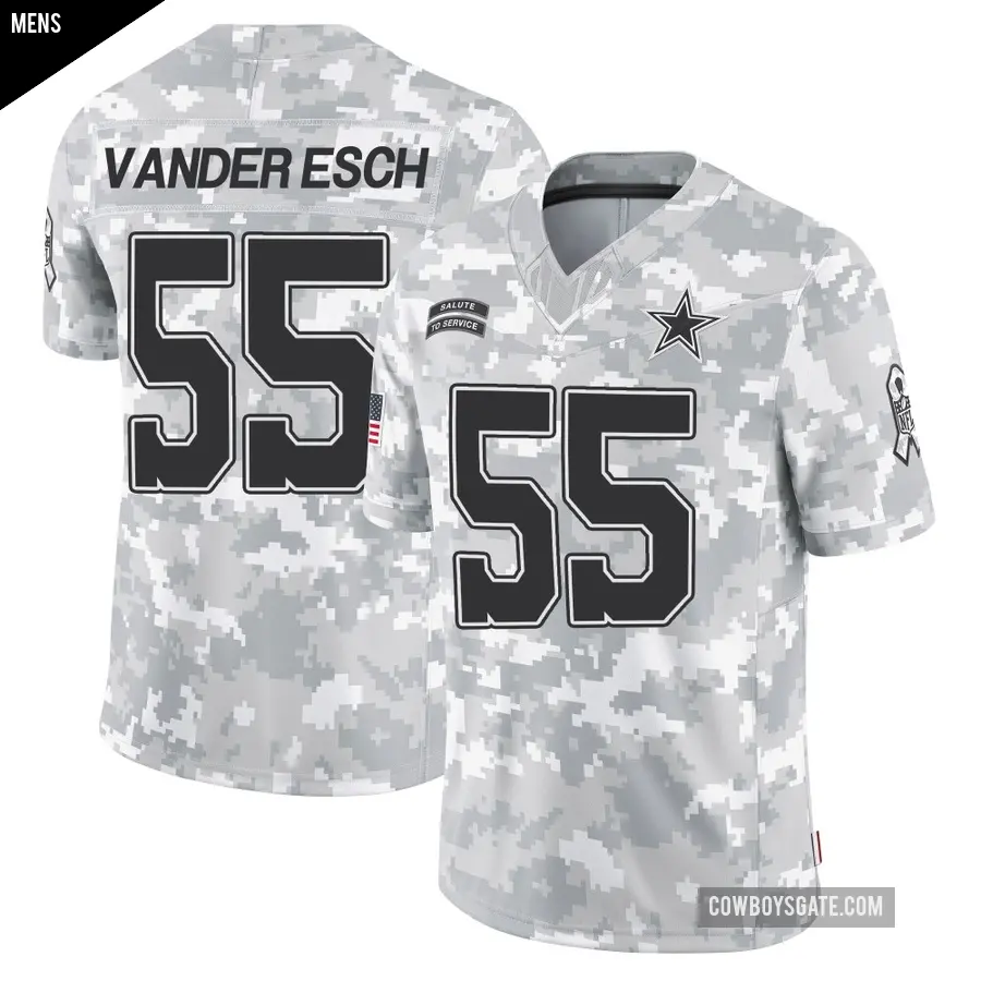Men's Dallas Cowboys ＃55 Leighton Vander Esch Arctic Camo Limited 2024 Salute to Service Jersey