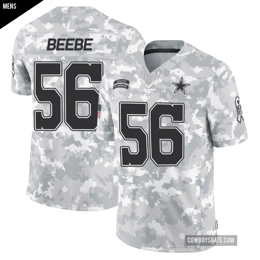 Men's Dallas Cowboys ＃56 Cooper Beebe Arctic Camo Limited 2024 Salute to Service Jersey