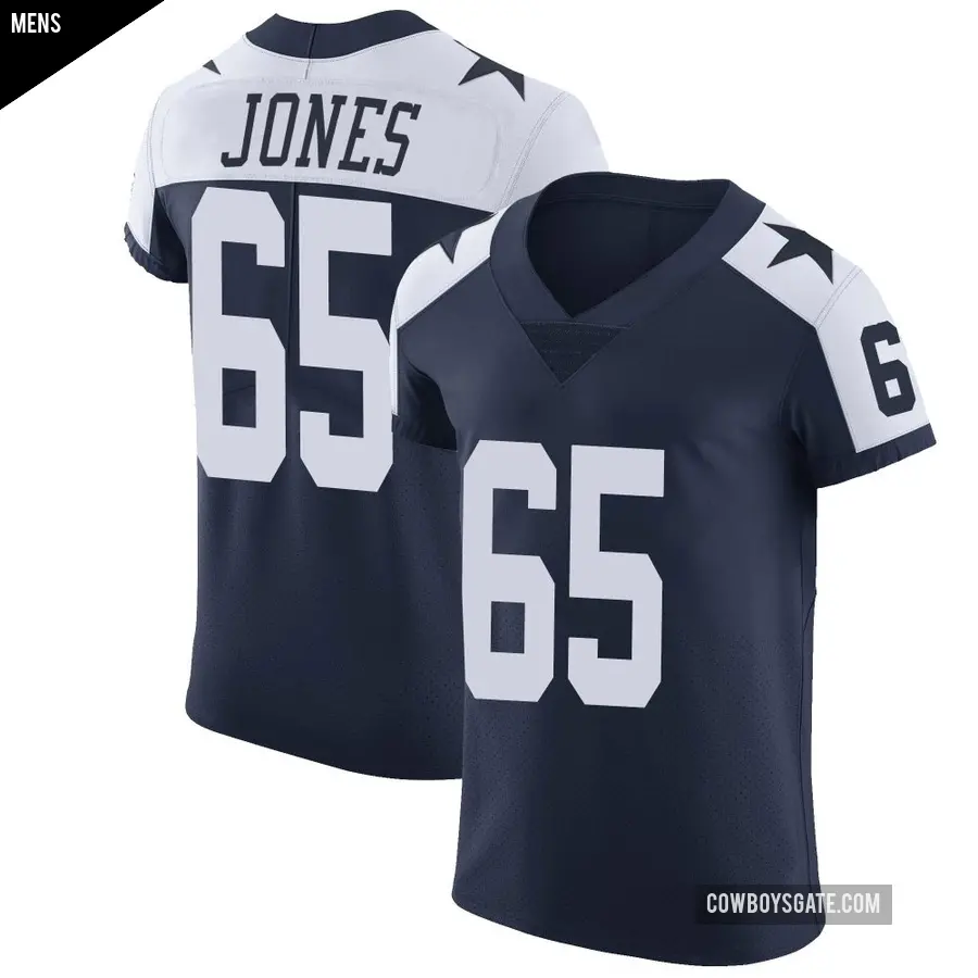 Men's Dallas Cowboys ＃65 Rob Jones Navy Elite Alternate Vapor Untouchable Jersey