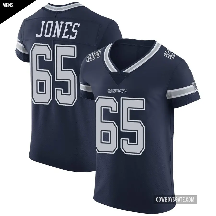 Men's Dallas Cowboys ＃65 Rob Jones Navy Elite Team Color Vapor Untouchable Jersey