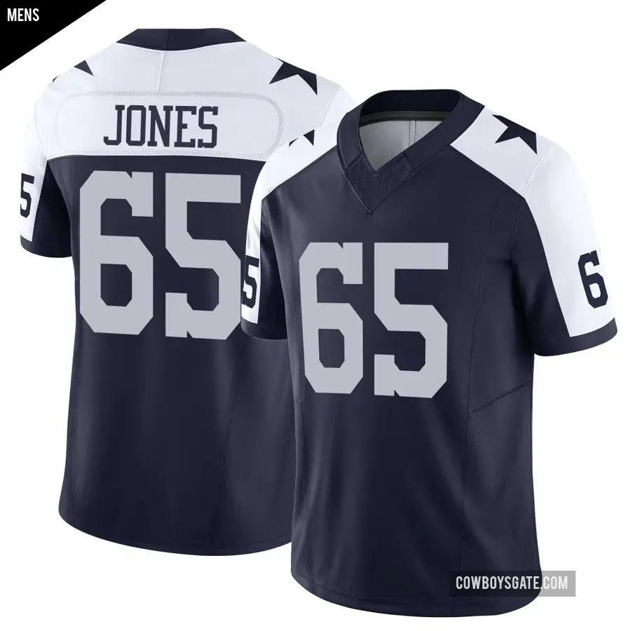 Men's Dallas Cowboys ＃65 Rob Jones Navy Limited Alternate Vapor F.U.S.E. Jersey