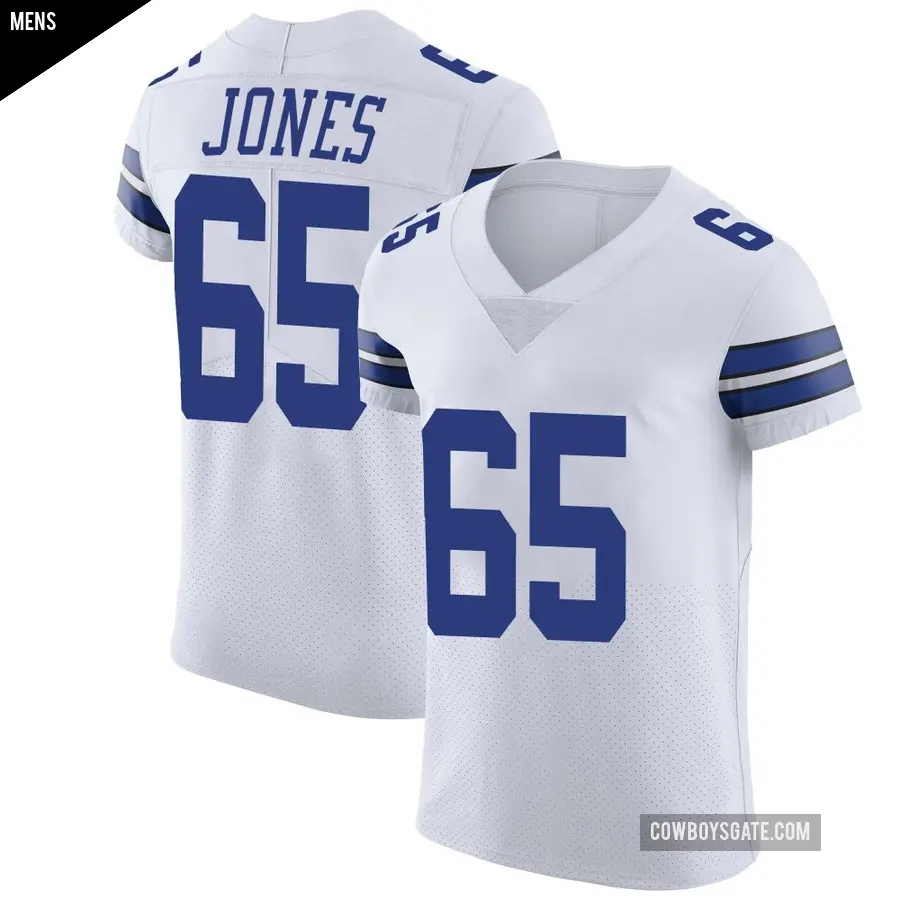 Men's Dallas Cowboys ＃65 Rob Jones White Elite Vapor Untouchable Jersey