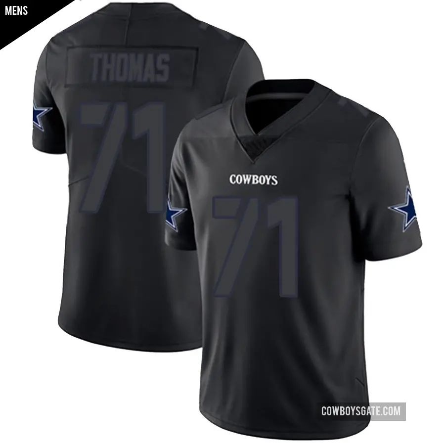 Men's Dallas Cowboys ＃71 Nate Thomas Black Impact Limited Jersey