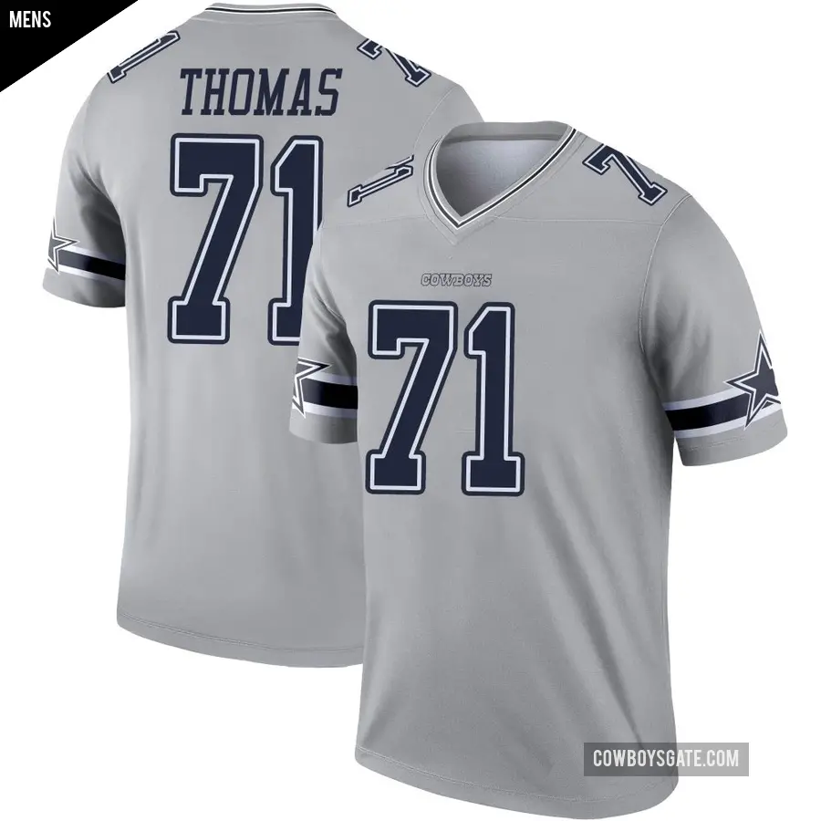 Men's Dallas Cowboys ＃71 Nate Thomas Gray Legend Inverted Jersey