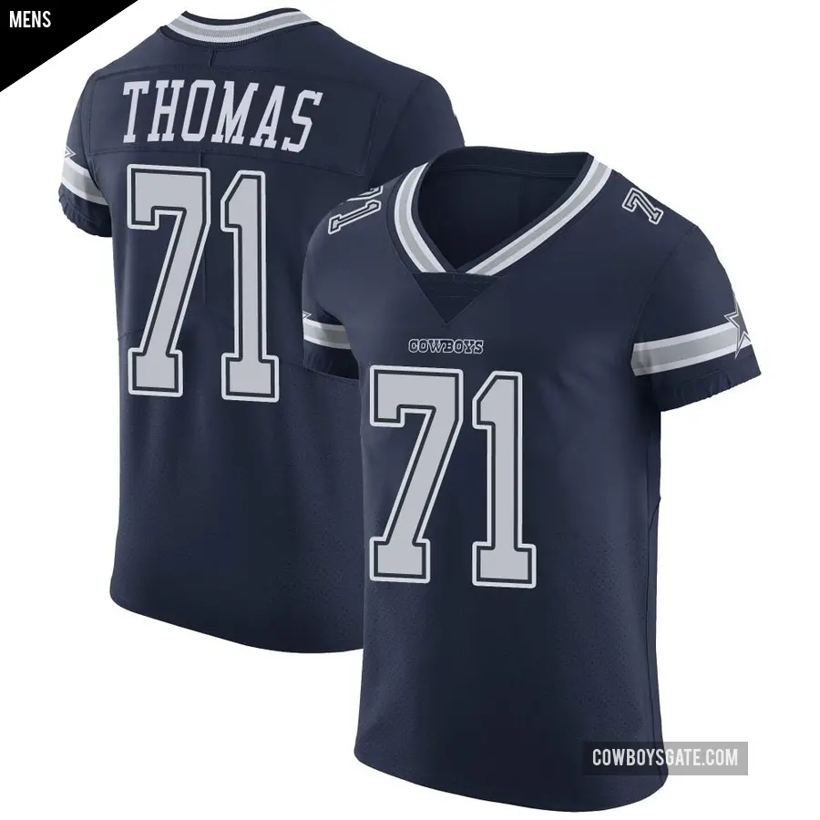 Men's Dallas Cowboys ＃71 Nate Thomas Navy Elite Team Color Vapor Untouchable Jersey