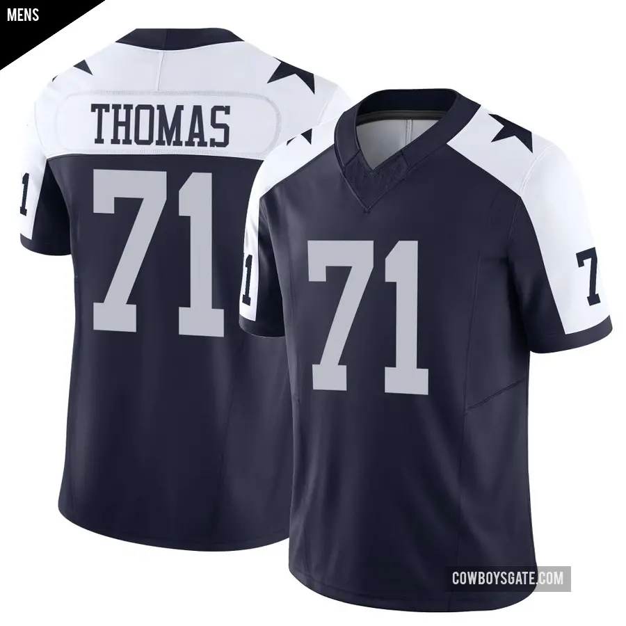 Men's Dallas Cowboys ＃71 Nate Thomas Navy Limited Alternate Vapor F.U.S.E. Jersey