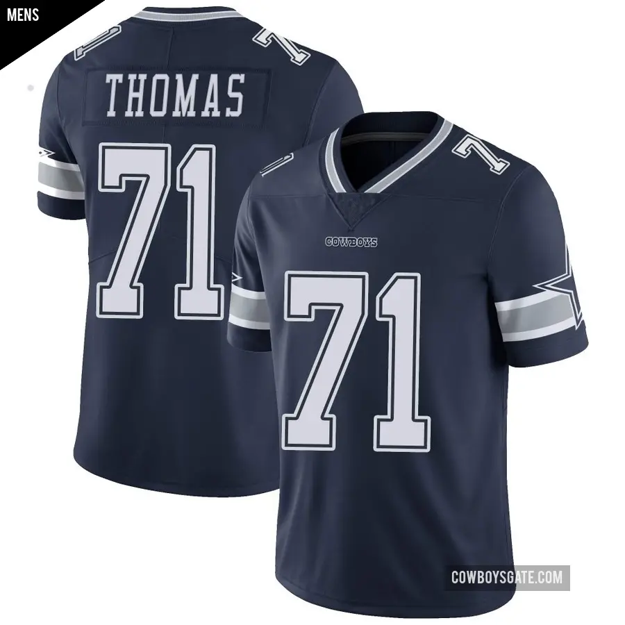 Men's Dallas Cowboys ＃71 Nate Thomas Navy Limited Team Color Vapor Untouchable Jersey
