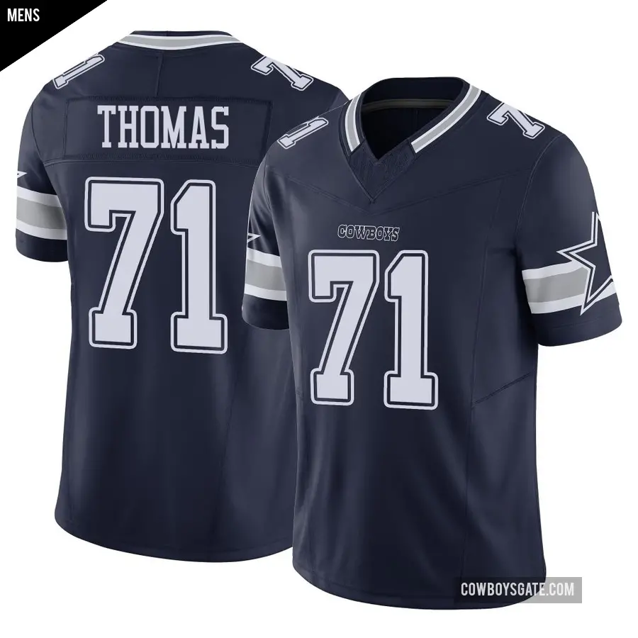 Men's Dallas Cowboys ＃71 Nate Thomas Navy Limited Vapor F.U.S.E. Jersey