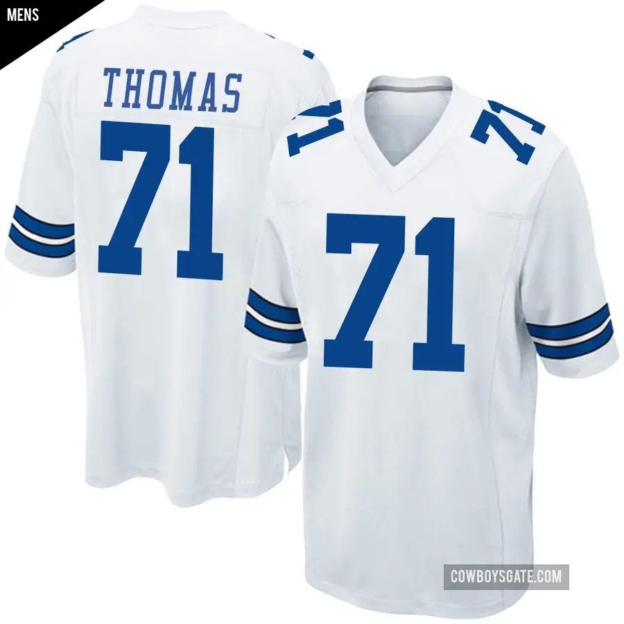 Men's Dallas Cowboys ＃71 Nate Thomas White Game Jersey