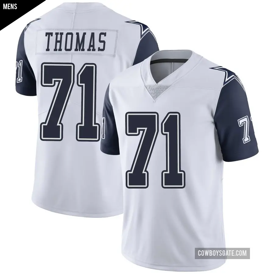 Men's Dallas Cowboys ＃71 Nate Thomas White Limited Color Rush Vapor Untouchable Jersey
