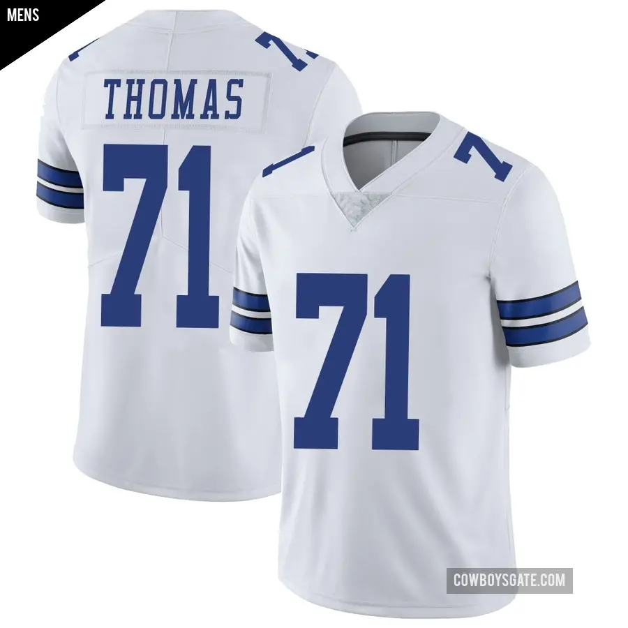 Men's Dallas Cowboys ＃71 Nate Thomas White Limited Vapor Untouchable Jersey