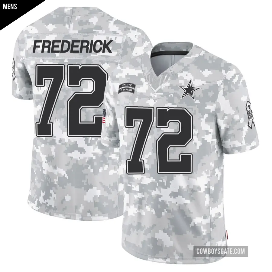 Men's Dallas Cowboys ＃72 Travis Frederick Arctic Camo Limited 2024 Salute to Service Jersey
