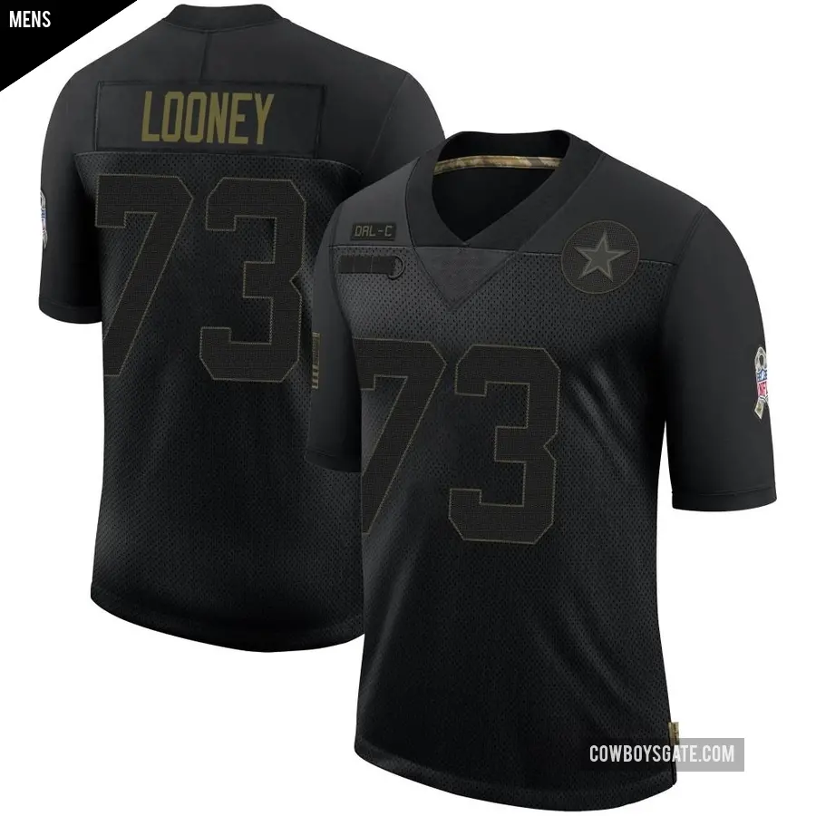 Men's Dallas Cowboys ＃73 Joe Looney Black Limited 2020 Salute To Service Jersey