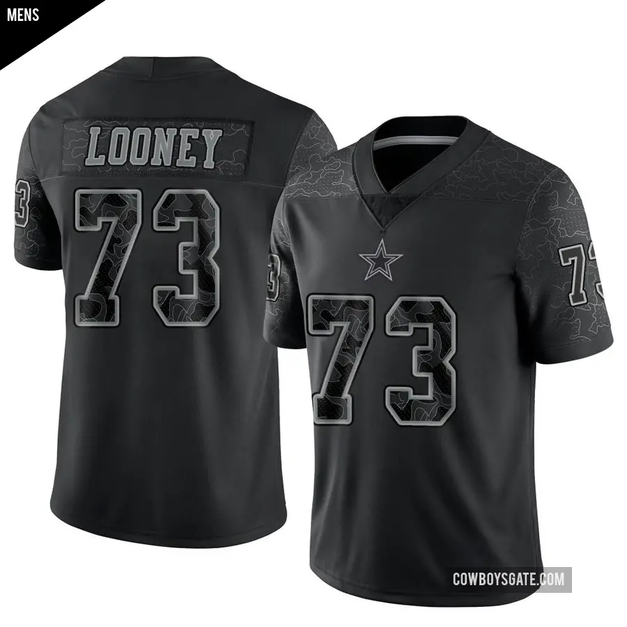 Men's Dallas Cowboys ＃73 Joe Looney Black Limited Reflective Jersey