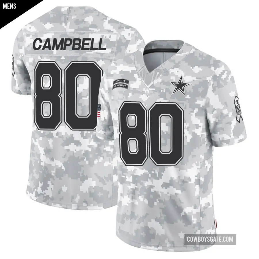 Men's Dallas Cowboys ＃80 Parris Campbell Arctic Camo Limited 2024 Salute to Service Jersey