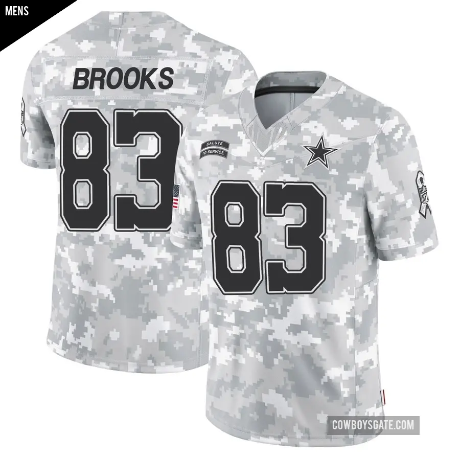 Men's Dallas Cowboys ＃83 Jalen Brooks Arctic Camo Limited 2024 Salute to Service Jersey