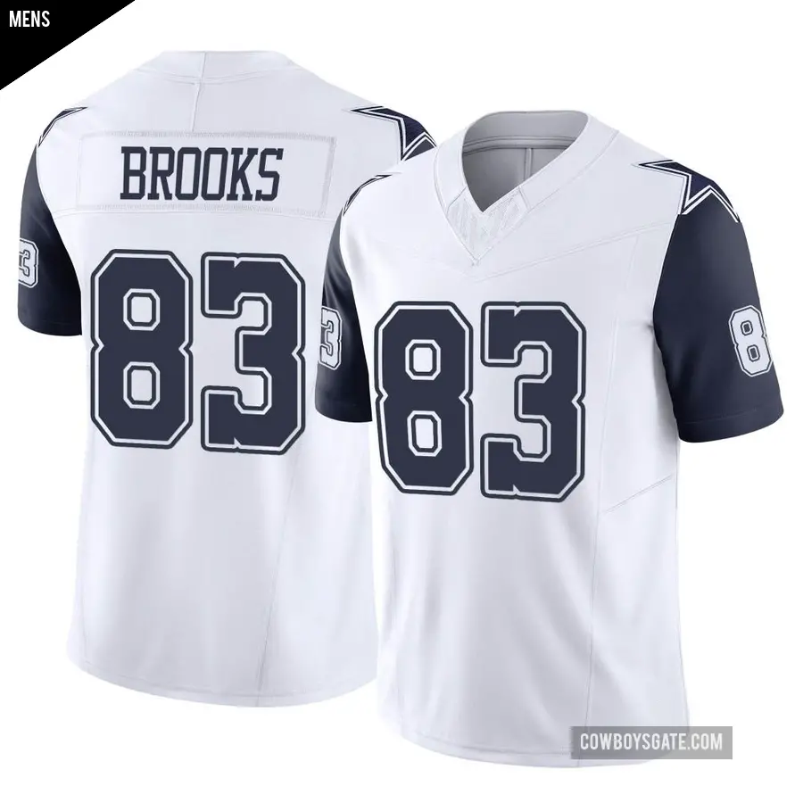 Men's Dallas Cowboys ＃83 Jalen Brooks White Limited 2nd Alternate Vapor F.U.S.E. Jersey