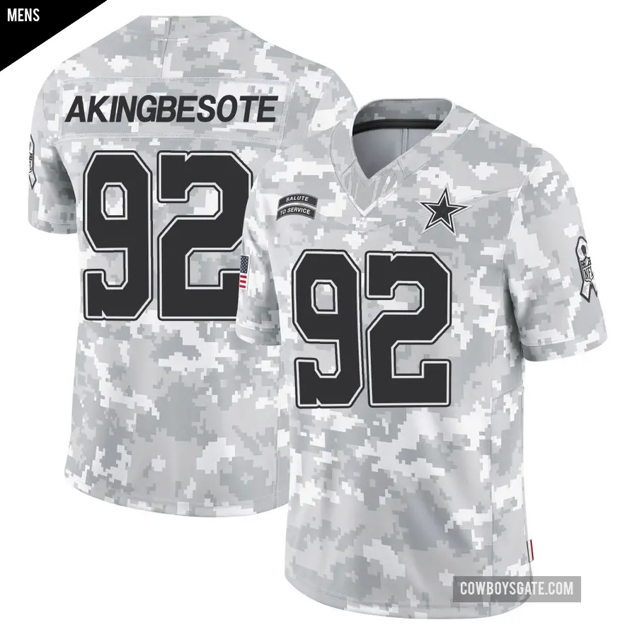 Men's Dallas Cowboys ＃92 Tommy Akingbesote Arctic Camo Limited 2024 Salute to Service Jersey