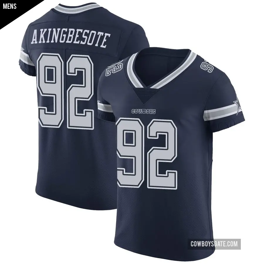 Men's Dallas Cowboys ＃92 Tommy Akingbesote Navy Elite Team Color Vapor Untouchable Jersey