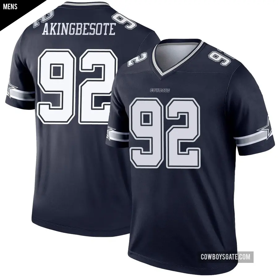 Men's Dallas Cowboys ＃92 Tommy Akingbesote Navy Legend Jersey