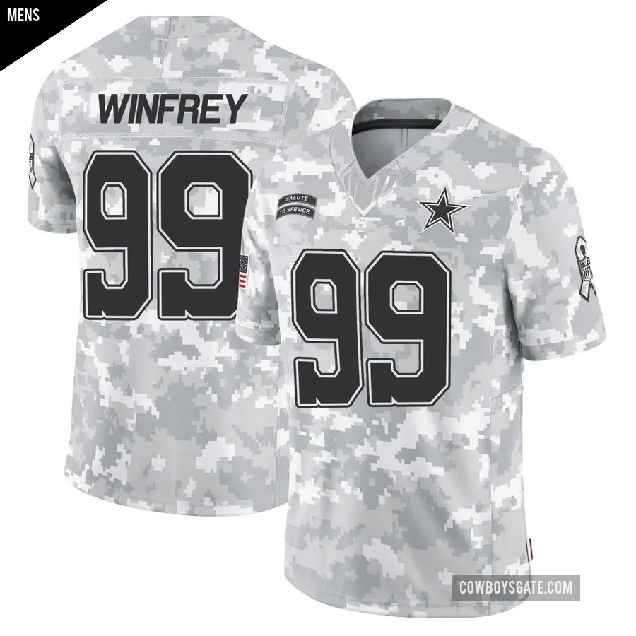 Men's Dallas Cowboys ＃99 Perrion Winfrey Arctic Camo Limited 2024 Salute to Service Jersey