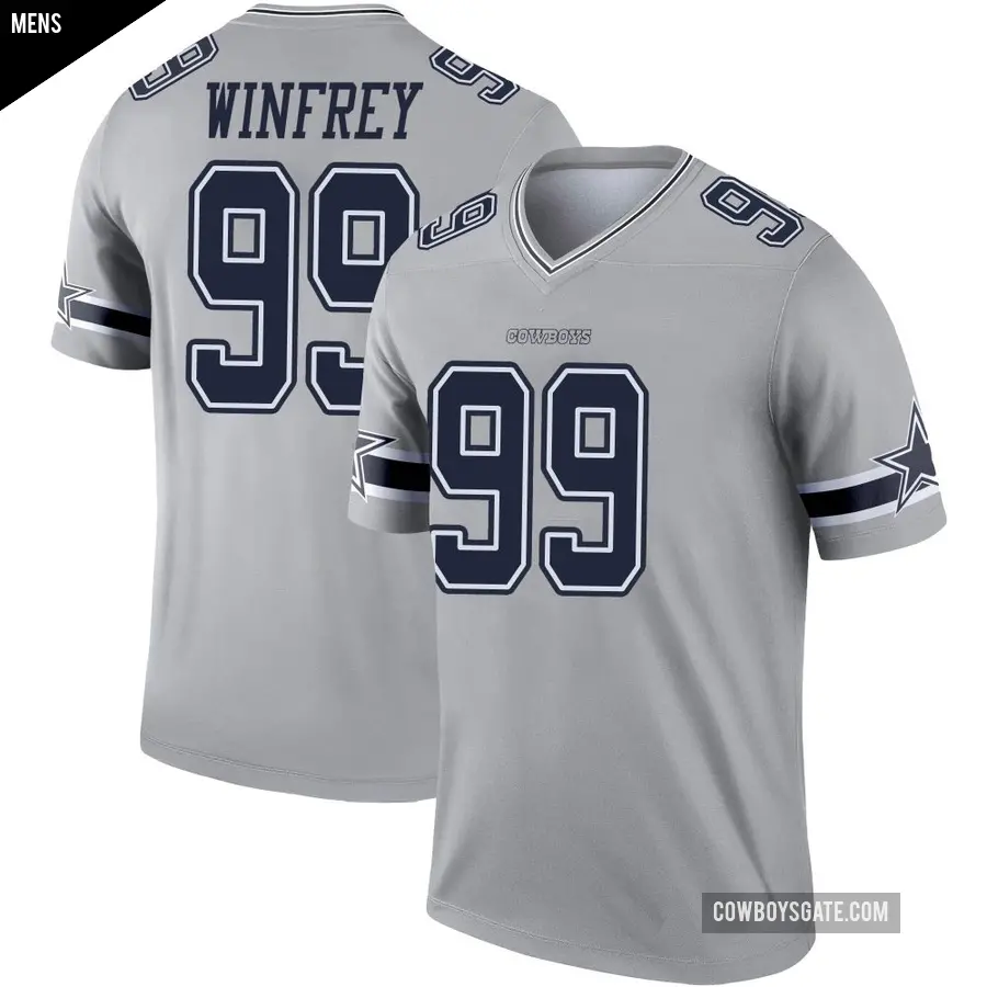 Men's Dallas Cowboys ＃99 Perrion Winfrey Gray Legend Inverted Jersey