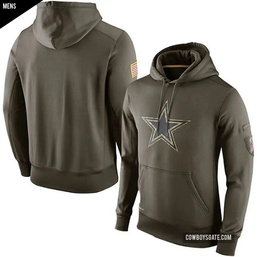 Men's Dallas Cowboys Olive Salute to Service KO Performance Hoodie