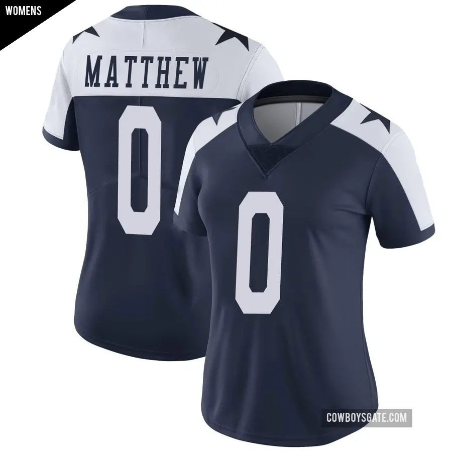 Women's Dallas Cowboys ＃0 Christian Matthew Navy Limited Alternate Vapor Untouchable Jersey